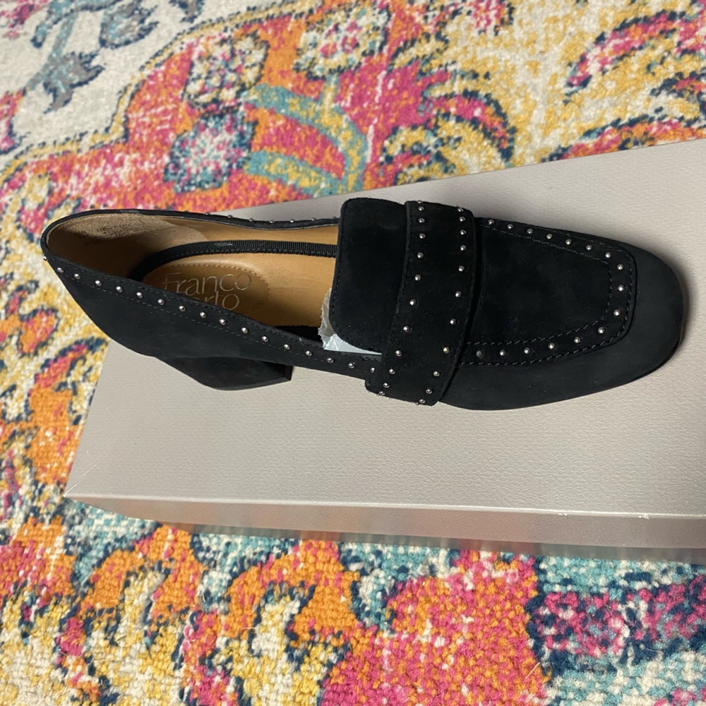 Franco Sarto Lance Suede Studded Loafers